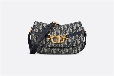 Small CD Besace Bag Blue Dior Oblique Jacquard 